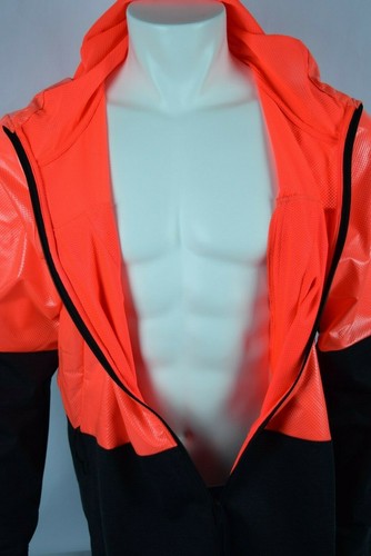 NWT! $120 Mens Under Armour Hybrid Windbreaker Jacket Coral Charcoal XL 1306456 - Picture 5 of 7