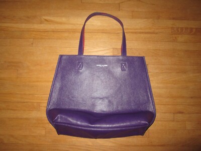 CAMPO MARZIO Reversible Purple Red Faux Leather Large Tote Bag