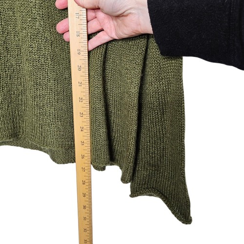 Maglione maglia navi legno verde oliva oversize pullover accogliente S/M lana mohair - Foto 8 di 10