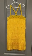 The Competitor Costumes For Winners Marigold Yellow Fringe Dress. LC