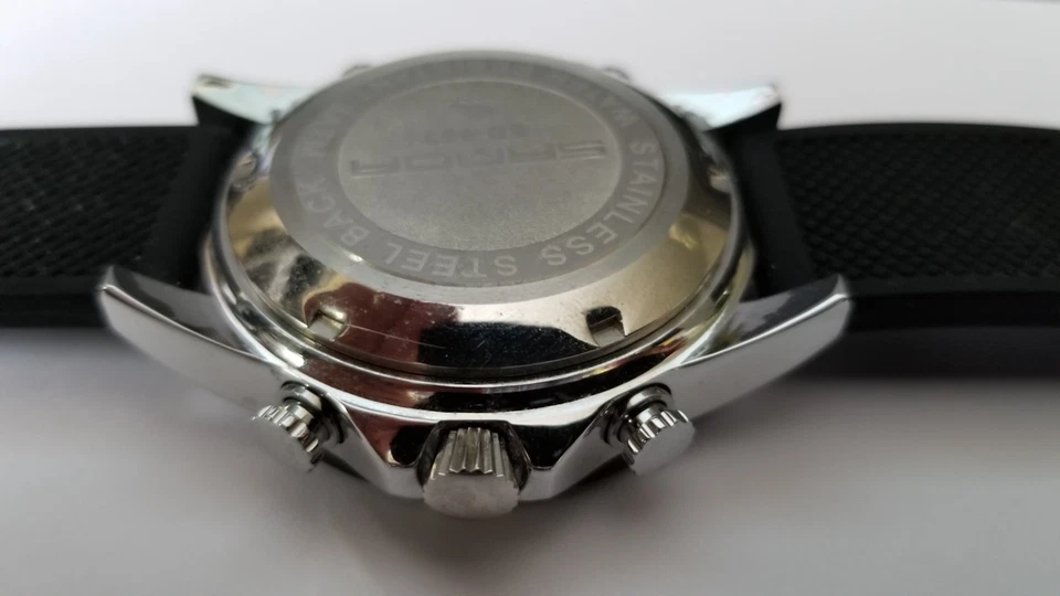 Sanda Hombre Manual Digital Cronógrafo Cuarzo Multifunción Dorado Negro Foto 3 de 4