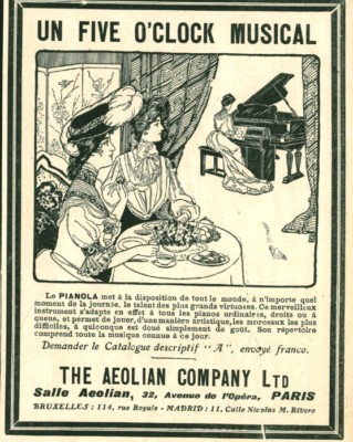 Alte Reklame Klavier Klavier Un Five O'clock 1908 aus Zeitschrift