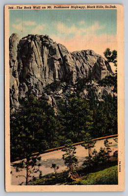 Postcard South Dakota Black Hills Rock Way on Mt Rushmore Highway 36D