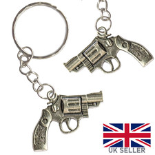 Metal Gun Keychain Replica Handgun Gun Revolver Keyring Charm Pendant Gift Cool