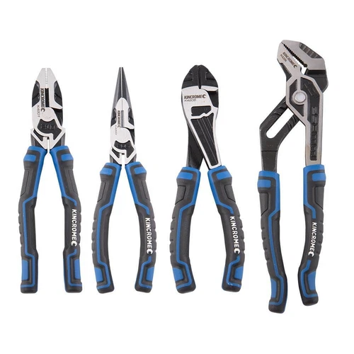 Kincrome 4 PC Plier Set Combination Long Nose Diagonal & Multi‑Grip Pliers K4221
