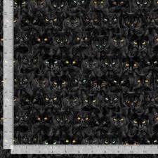 Halloween Wicked Black Cat Fabric By Yard Magic Cotton CD1831 Timeless Treasures