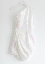Alex Perry Kea White Iridescent Sequin Dress 1500 New Tagged AUS8/UK8/FR36