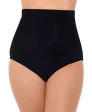 Swim Solutions Women's Ultra High-Waist Swim Bottoms (Black, 8)