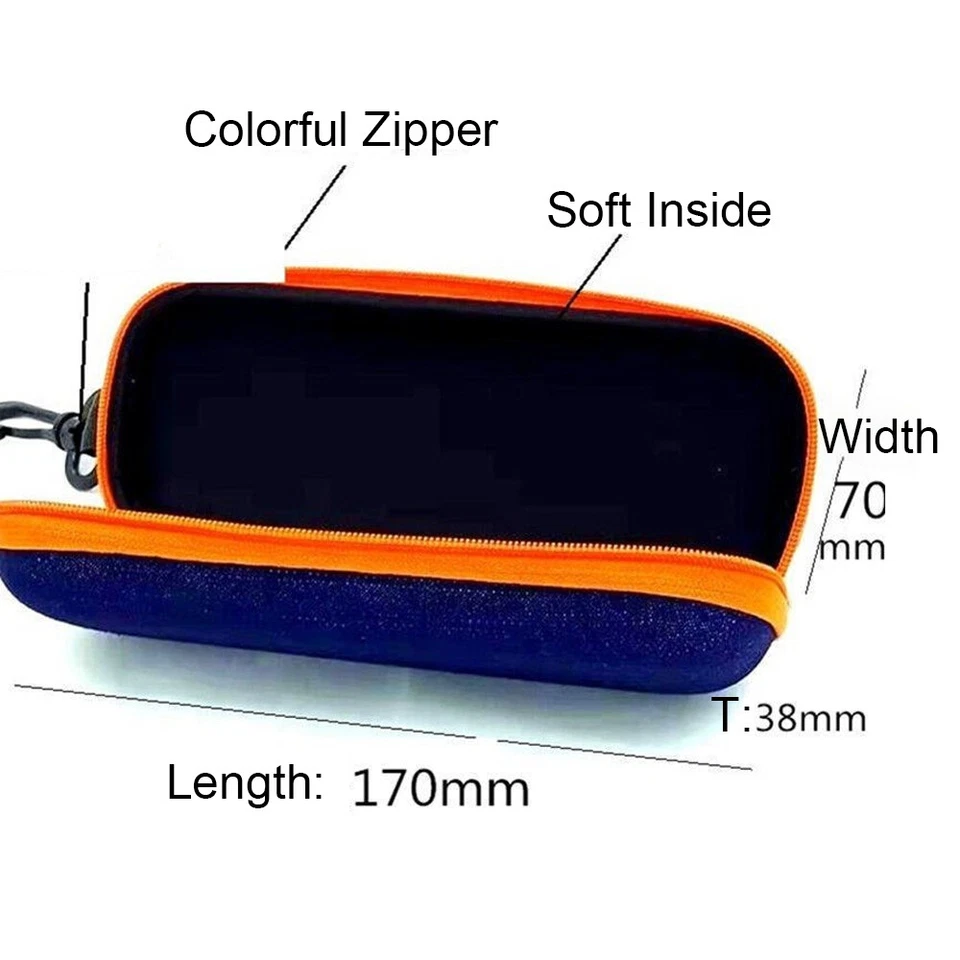 Paquete de 2 gafas estuche caja gafas de sol protector cremallera dura clip para cinturón portátil Foto 4 de 4