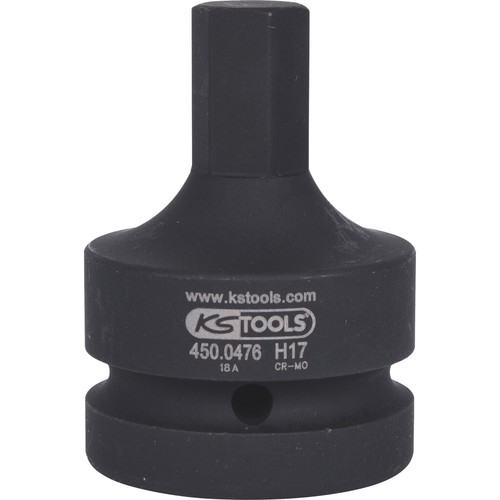 KS TOOLS 450.0476 1" Kraft-Bit-Stecknuss Innensechskant, kurz, 17 mm - Bild 3 von 5