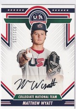 Matthew Wyatt 2022 Panini Stars & Stripes USA Black Auto CNTS-MW,  021/125