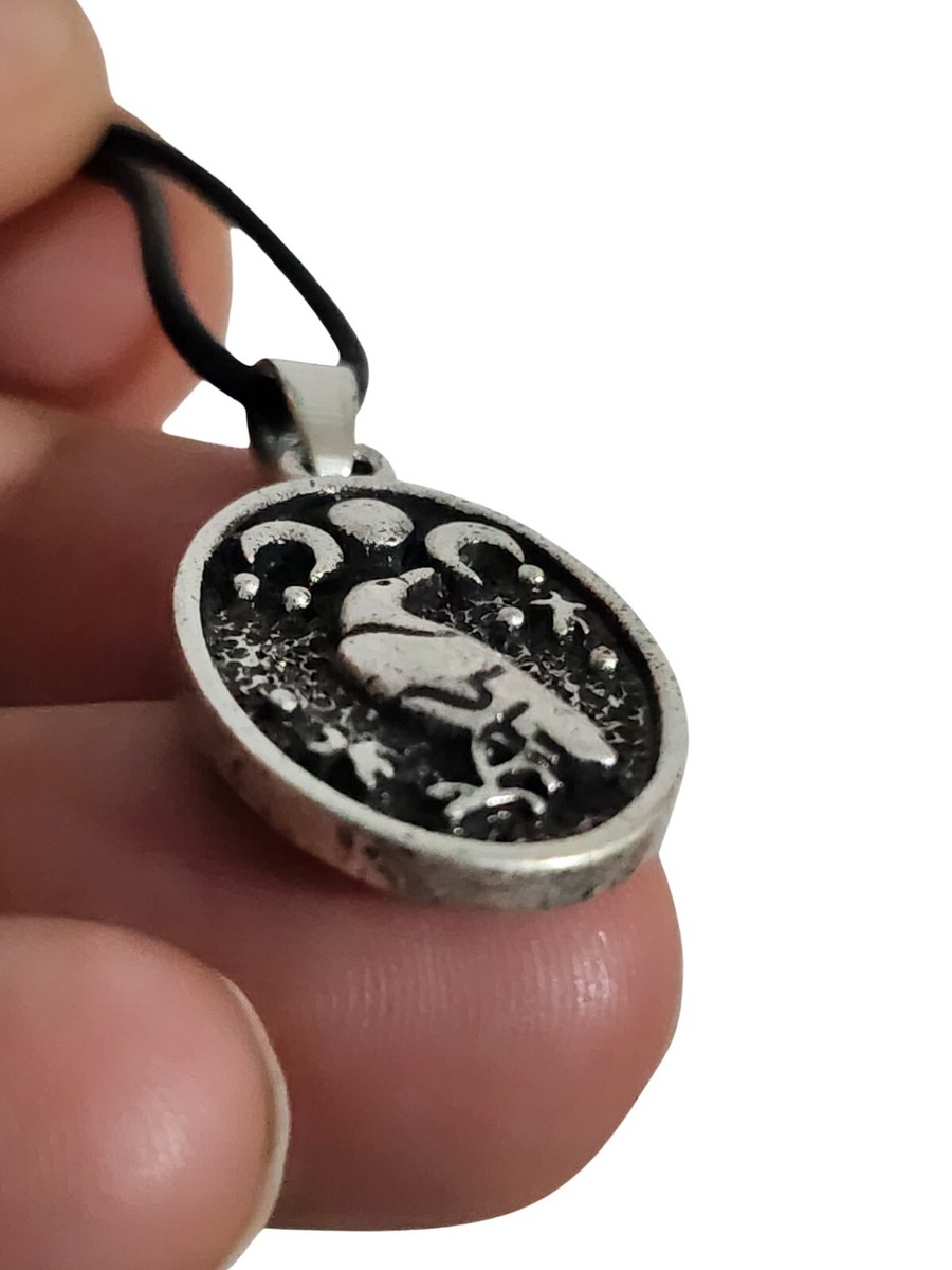 Ciondolo Pentacolo Corvo In Argento Sterling: Amuleto Pagano