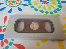 Double Blade Cigar Cutter IM CORONA- BRAND NEW WITH BOX- Brown