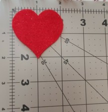 14 Red glitter felt heart valentine's day decoration 2"