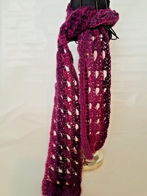 New Soft Handmade Crocheted Lace Rectangle Neck  Scarf Lightweight
