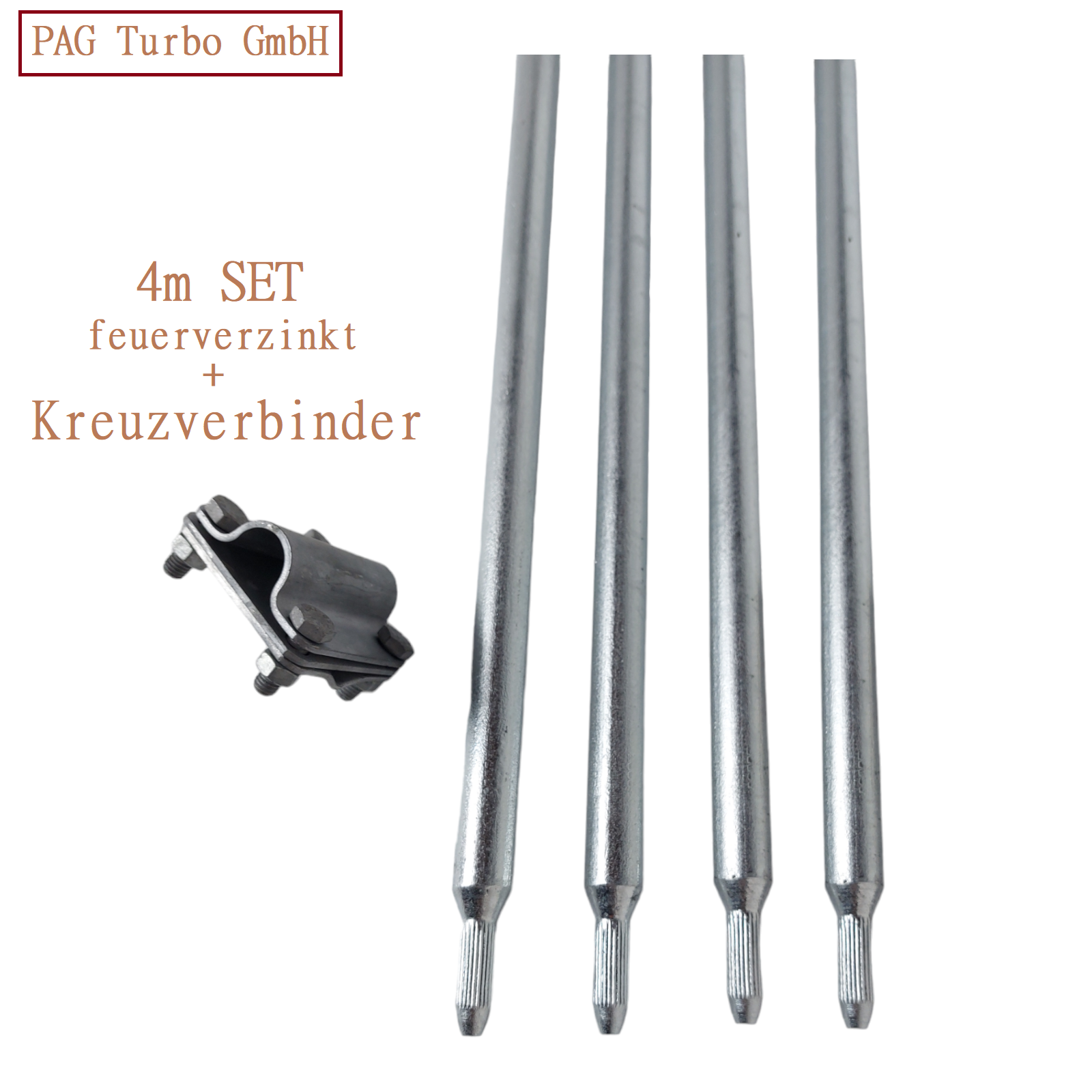 4m Tiefenerder Staberder Set 20mm Feuerverzinkt SDS Max Verschiede Varianten