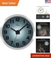 Elegant 12 Inch Silent Wall Clock with Adjustable Night Light - Modern Decor