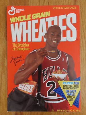 1990 Wheaties Box Front MICHAEL JORDAN Advertising Fleer Cards