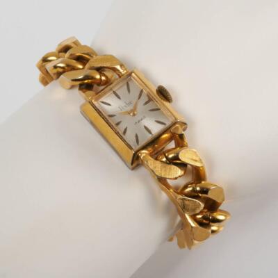 Pedre 17 Jewel Vintage Women's Wrist Watch Gold Plate Link Band