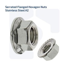 M5 FLANGED NUTS SERRATED HEX NUT SERRATED A2 - 70 304 STAINLESS STEEL DIN 6923