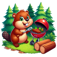 Wandtattoo Aufkleber Bibergrillen   Wandaufkleber 18X18 cm Groß