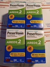 4x Bausch + Lomb PreserVision AREDS 2 Formula 130 softgels