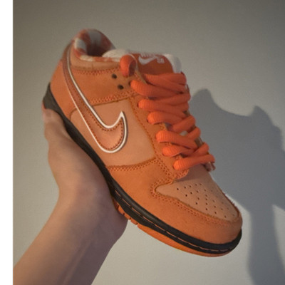 Nike SB Dunk Low Orange/Beige Colorblock Lace Up Low Top Rubber Skate Shoe