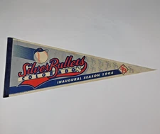 Vintage 1994 COLORADO SILVER BULLETS Inaugural Season Full Size Pennant Flag