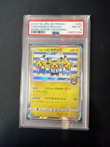 Yokohama’s Pikachu Pokemon Center Promo 282/SM-P PSA 8 Japanese Pokemon Card