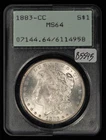 1883-CC $1 Morgan Silver Dollar Carson City - Rattler OGH PCGS MS 64 - B5595