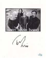 Tony Levin Signed Autographed Tony Levin Band Cardstock 8x10 Photo