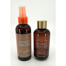 Bath Body Works LAVENDER SANDALWOOD Essential Body Oil Mist 2 PC Set NEW