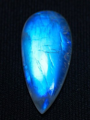 13 Ct 5X15X25 mm Natural Blue Fire Rainbow Moonstone Pear Cabochon Gems RU-242