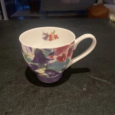 PORTOBELLO BY INSPIRE FLORAL FOOTED FINE BONE CHINA 16 OZ. COFFEE MUG