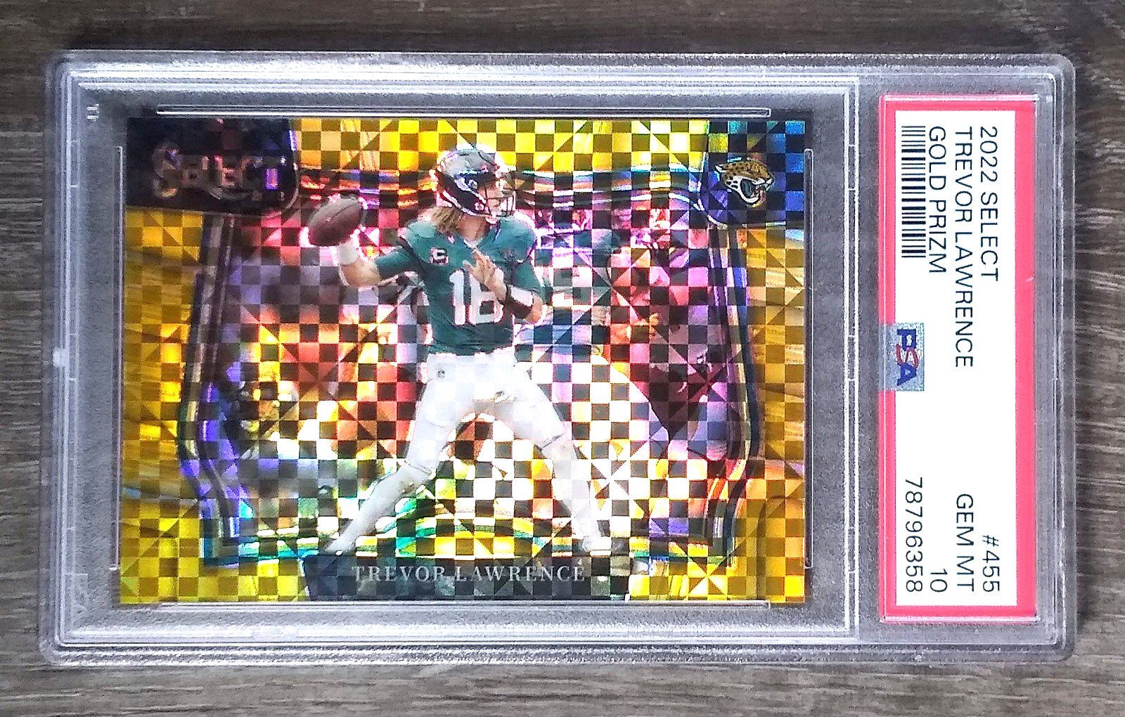 2022 Trevor Lawrence Select Gold Prizm Field Level 7/10 PSA 10