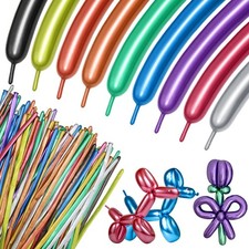 100pcs 260 Metallic Long Balloons Twisting Latex for Animal Party Decor