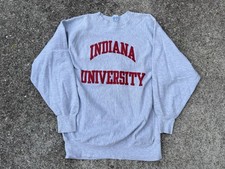 Vintage Champion Indiana University Reverse Weave Sweatshirt Size XXL 80s Vtg
