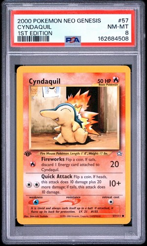 Cyndaquil (1st Edition) graded PSA 8 for sale on eBay