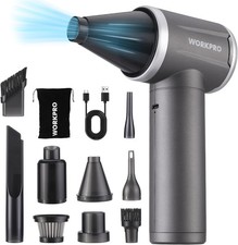 WORKPRO 2 in 1 Compressed Air Duster and Handheld Vacuum Cleaner, Cordless 4... 