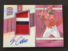 2020 CHRONICLES BB JO ADELL SPECTRA PROSPECTS PINK NEON PATCH ON CARD AUTO #/49