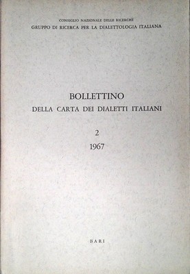 BULLETIN DER KARTE DER ITALIENISCHEN DIALEKTE - ZWEITER BAND