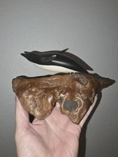 John Perry Penguin On Burl Wood Base Original Nautical  Art Sculpture 