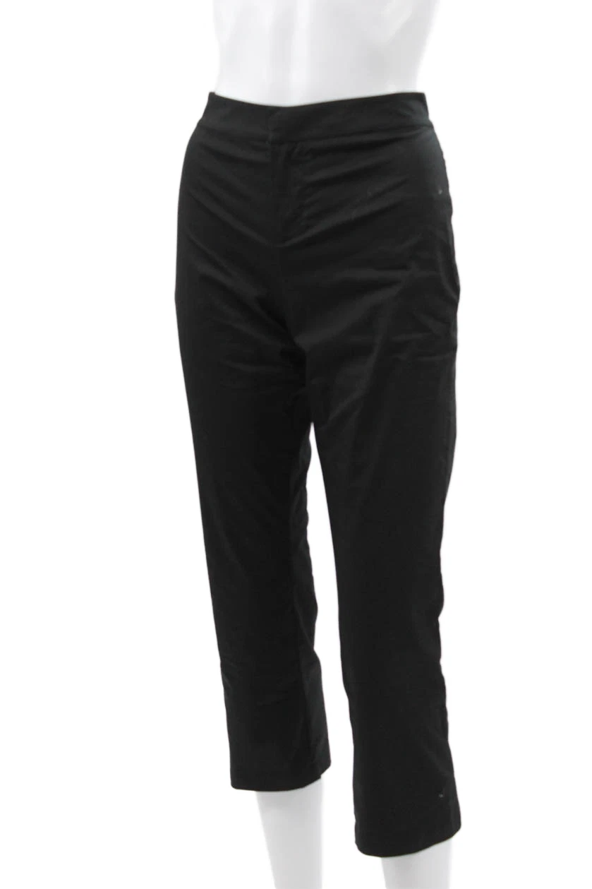KHY Womens Capri Pants Black Cotton Blend Zip Size 0