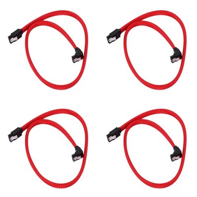 4 Pcs 50CM  3.0 III SATA3 7Pin Data Cable Right Angle 6Gb/S SSD Cables HDD8888