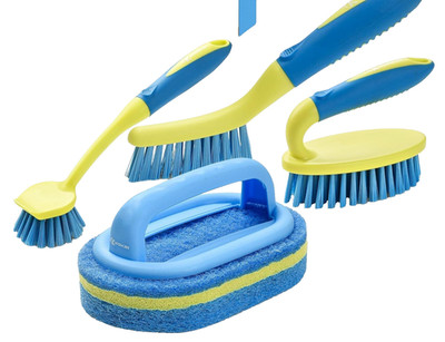 4-Piece Cleaning Brush Set  for Bathroom Kitchen Bathtub Toilet Cleaner NEW