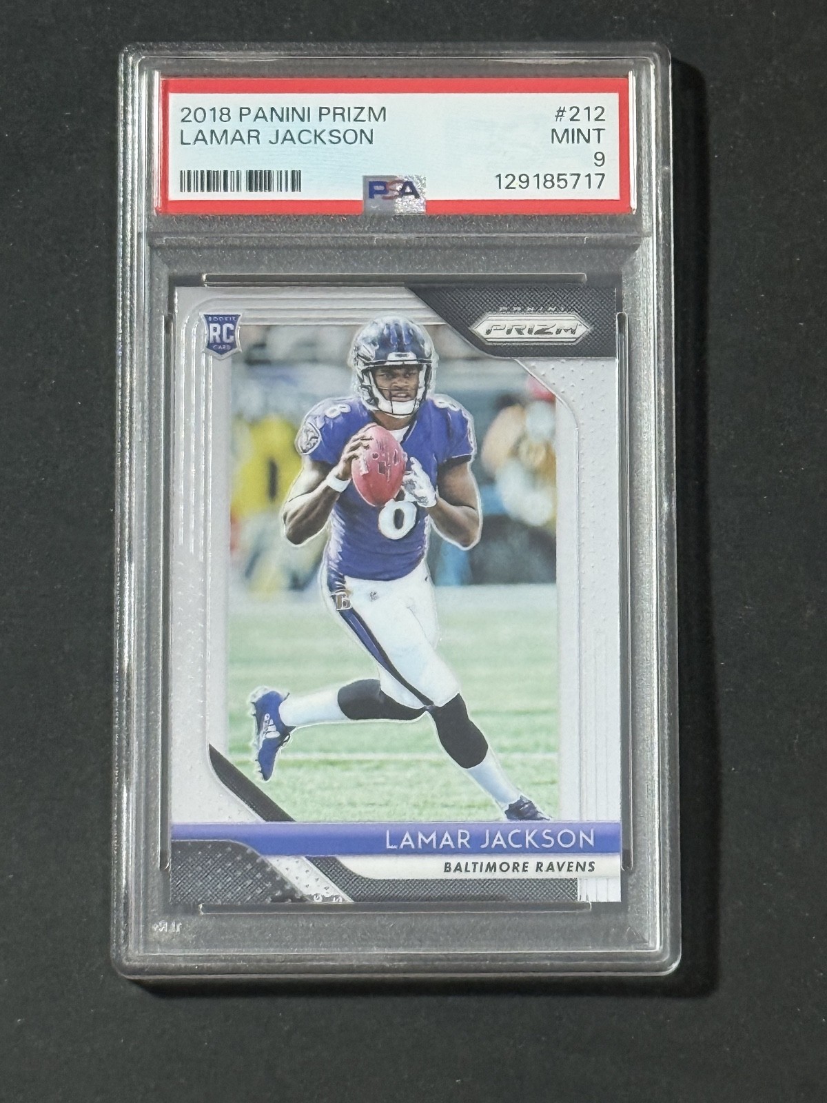 2018 Panini Prizm - Rookie Lamar Jackson #212 (RC) PSA 9