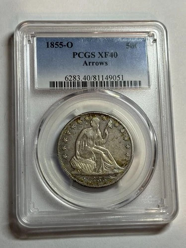1855 O Seated Liberty Half Dollar W/Arrows PCGS XF40 Nice Original Type Coin