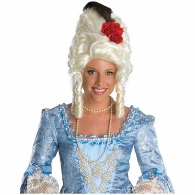 Marie Antoinette Königin von Frankreich 18. Jahrhundert Kolonial Damen Kostüm Rose Perücke