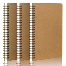 A5 Dotted Spiral Notebook 3Pack 120 Pages for Journaling, Sketching, Notes