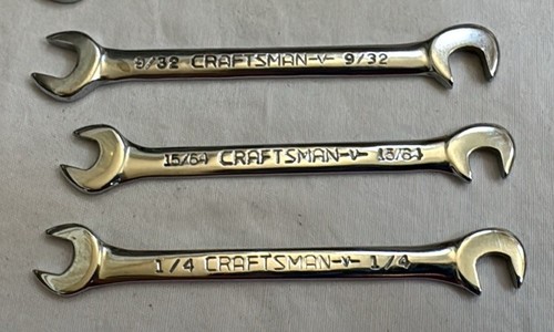 10 Pc. USA Craftsman 1/4"- 1 5/8" Open End Wrench Set & Drive Ratchet - Picture 11 of 11